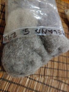 Ryeland grey spinning fibre